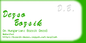 dezso bozsik business card